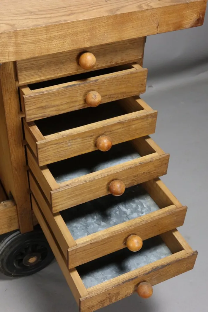 Pamono Wooden Workbench on Castors Sale