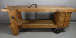 Pamono Wooden Workbench on Castors Sale