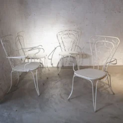 Pamono Wrought Iron Garden Chairs, 1950s, Set of 4 Hot