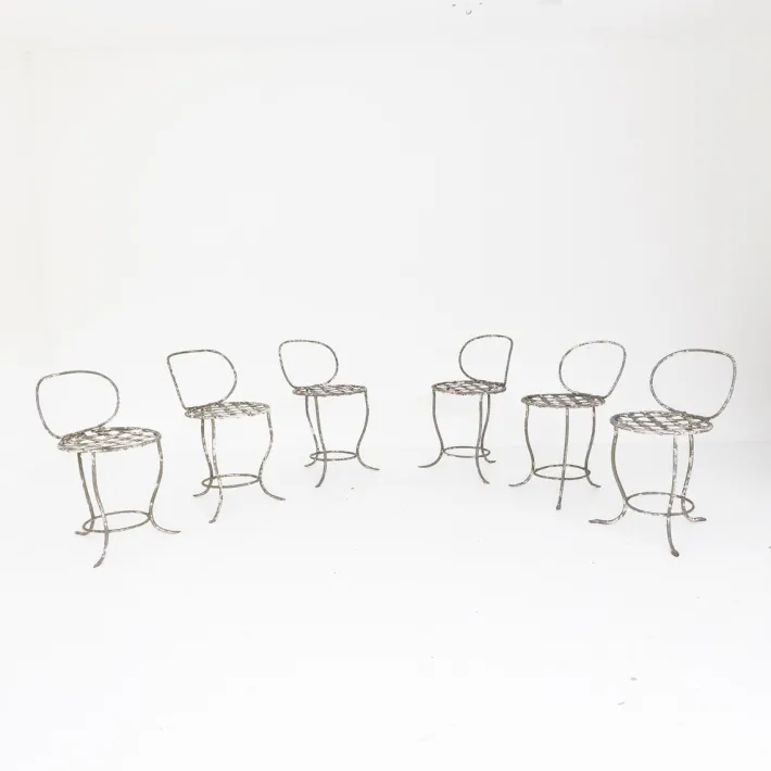 Pamono Wrought Iron Garden Chairs, Italy, 1950s, Set of 6 Outlet