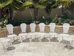 Pamono Wrought Iron Garden Seating, Set of 9 New