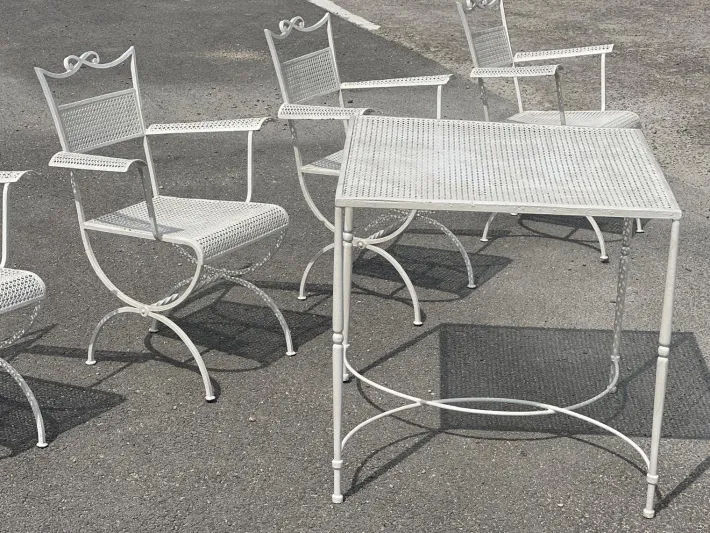 Pamono Wrought Iron Garden Set from Maison Jansen, 1960s, Set of 5 Sale