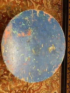 Pamono Wrought Iron Garden Table with Wooden Top Sale