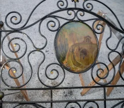 Pamono Wrought Iron Hand-Painted Bed, Italy Clearance