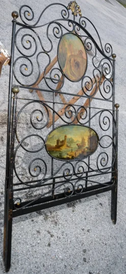 Pamono Wrought Iron Hand-Painted Bed, Italy Clearance