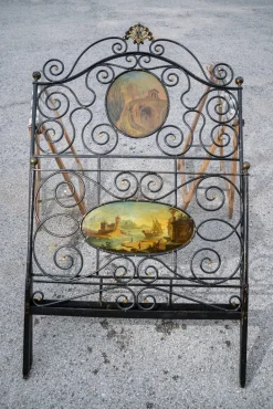 Pamono Wrought Iron Hand-Painted Bed, Italy Clearance