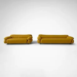 Pamono Yellow Bouclé Sesann Sofas by Gianfranco Frattini for Cassina, 1970s, Set of 2 Hot