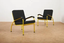 Pamono Yellow Tubular Steel Armchairs with Black Bakelite Armrests and Feet and Kvadrat Upholstery from Embru, 1934, Set of 2 Discount