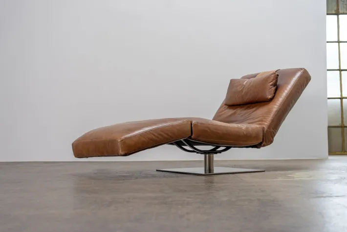 Pamono Zeta Chaise Lounge in Leather from Natuzzi, 2000s Sale