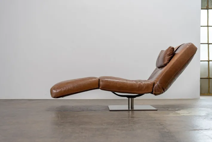 Pamono Zeta Chaise Lounge in Leather from Natuzzi, 2000s Sale