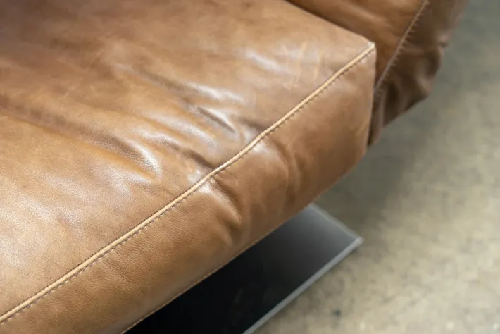 Pamono Zeta Chaise Lounge in Leather from Natuzzi, 2000s Sale