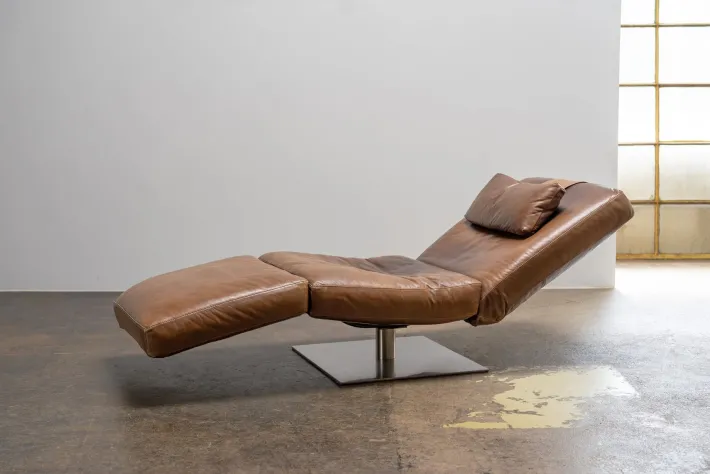 Pamono Zeta Chaise Lounge in Leather from Natuzzi, 2000s Sale
